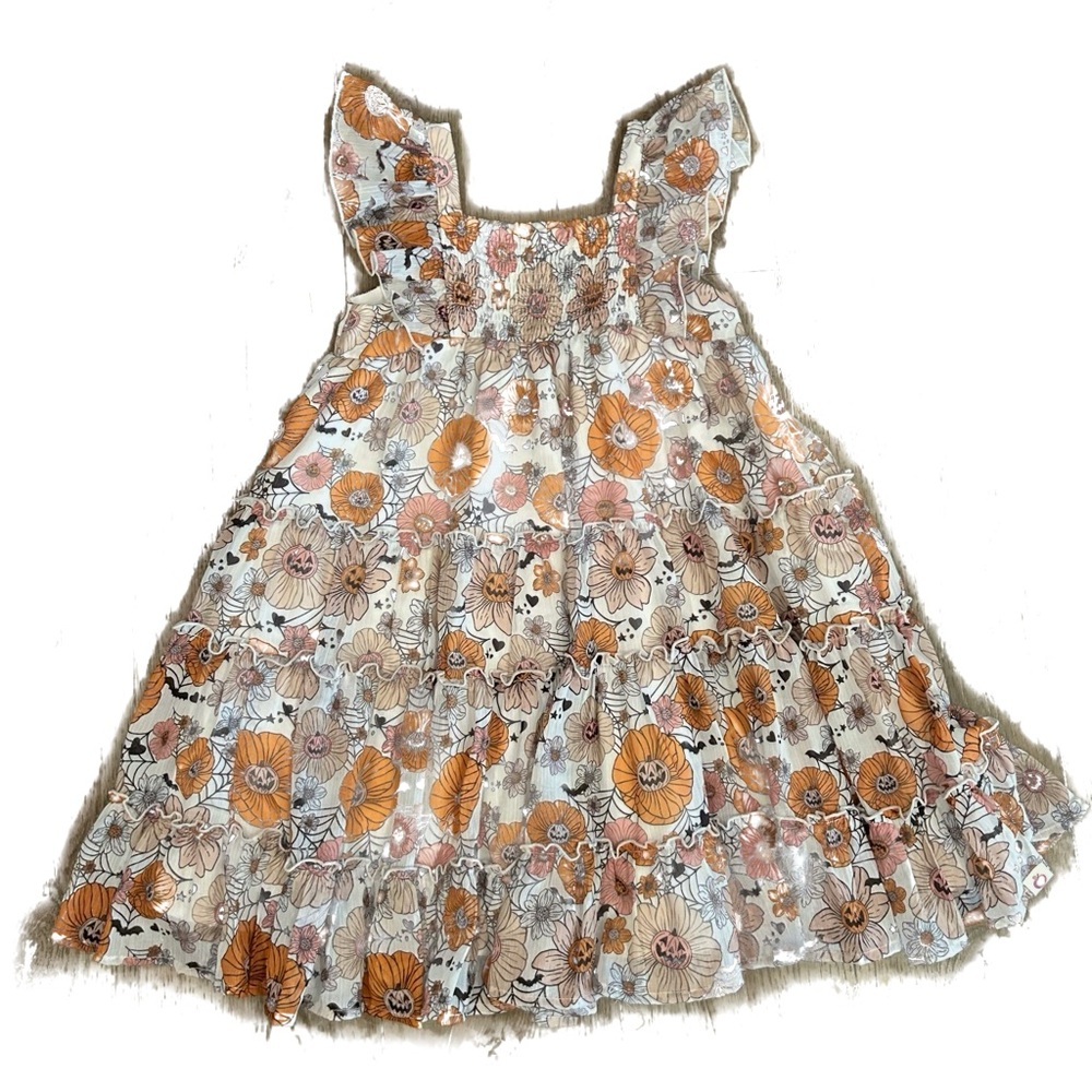 Cheeky Plum Floral Smocked Halloween Dress